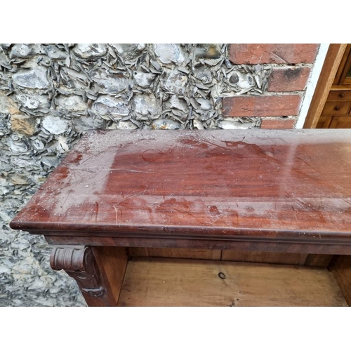 1105 - A large Victorian mahogany open bookcase, 192cm wide.