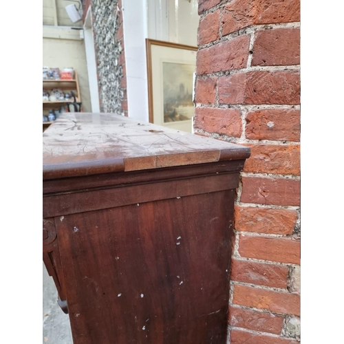 1105 - A large Victorian mahogany open bookcase, 192cm wide.