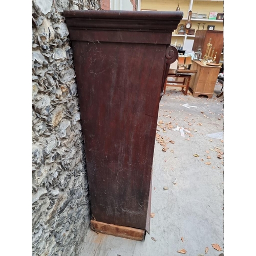 1105 - A large Victorian mahogany open bookcase, 192cm wide.