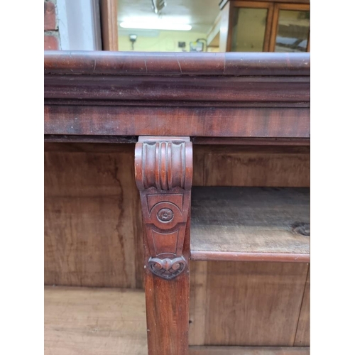 1105 - A large Victorian mahogany open bookcase, 192cm wide.