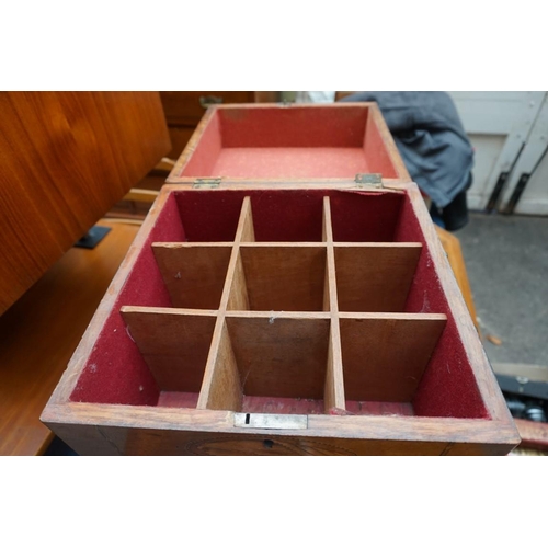 1218 - A Georgian mahogany and inlaid cellarette, possibly apothecary, 30cm wide.