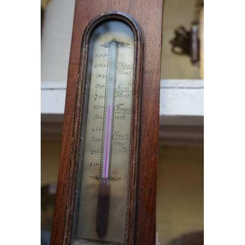 1224 - A 19th century rosewood five dial banjo barometer.