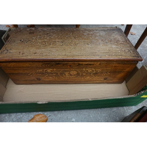 1275 - A small group of boxes and caskets, to include a music box case. (4)