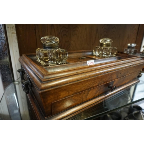 1320 - A good Regency rosewood desk stand, 39.5cm wide.