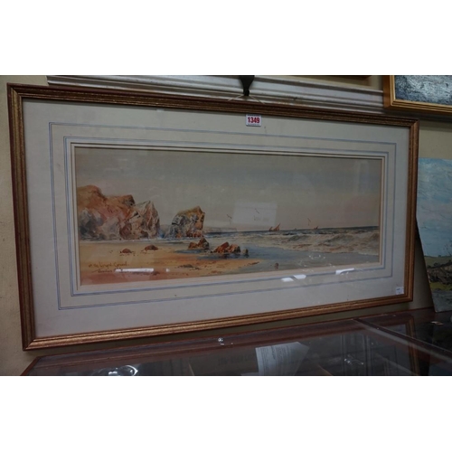 1349 - Thomas Sydney, 'Nr The Lizard, Cornwall', signed and titled, watercolour, 23.5 x 63cm.... 