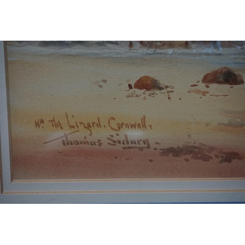 1349 - Thomas Sydney, 'Nr The Lizard, Cornwall', signed and titled, watercolour, 23.5 x 63cm.... 