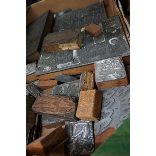 1359 - A collection of old printing blocks. 