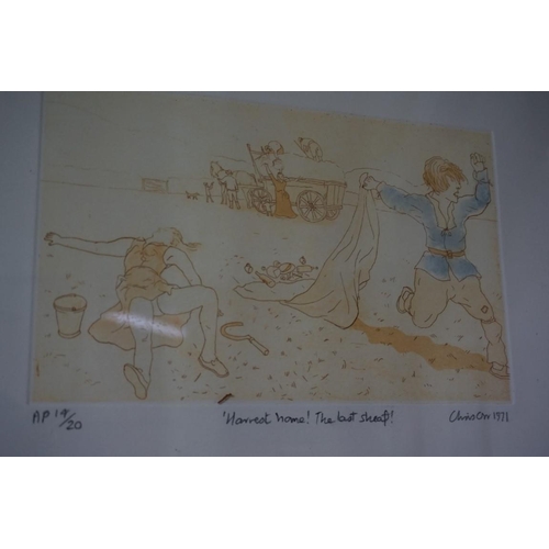 1372 - Chris Orr, 'Harvest Home! The Last Sheaf!', signed and inscribed artists proof, colour print, pl.17 ... 