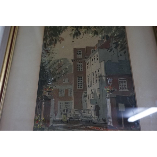 1380 - Peter Iden, 'Guildhall Street, Chichester', signed and dated 1969, watercolour and gouache, 27 x 14c... 