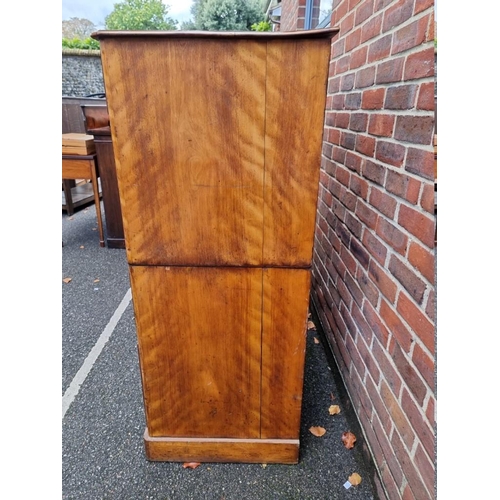 1392 - A 19th century maple chest of drawers, 113.5cm wide, (in two parts). 