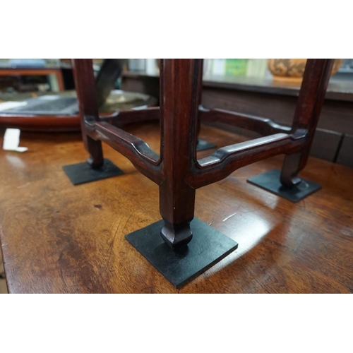 1403 - A Chinese hardwood jardiniere stand, 49cm high x 27.5cm wide.