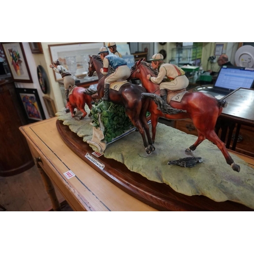 1414 - A large Capodimonte limited edition figure group of 'The Steeplechase', by Mariani, No.196/500, 80cm... 