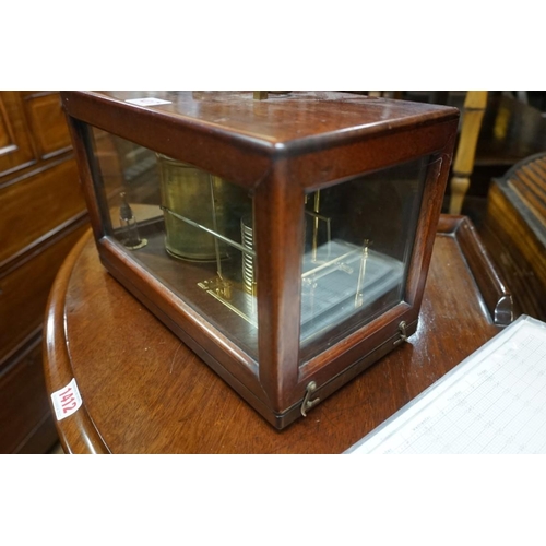 1417 - A reproduction mahogany barograph, by Short & Mason.