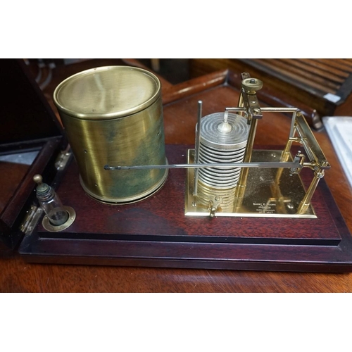 1417 - A reproduction mahogany barograph, by Short & Mason.