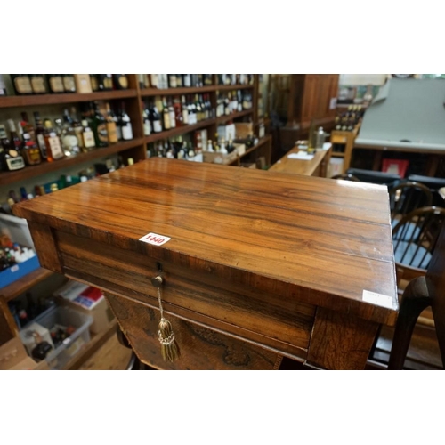 1440 - A Victorian rosewood work table, 51cm wide.