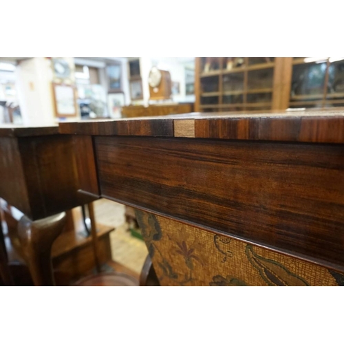 1440 - A Victorian rosewood work table, 51cm wide.