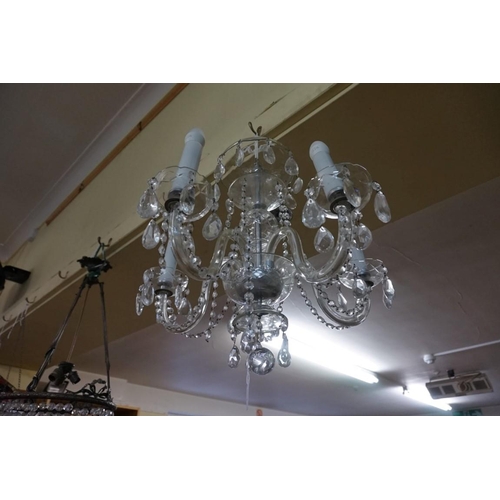 1506 - A five branch chandelier, 50cm high.