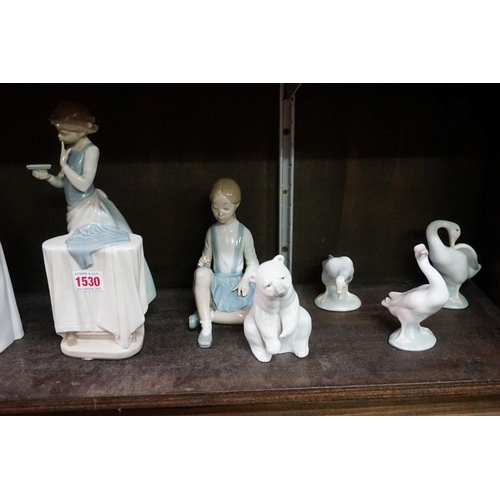 1530 - Ten Lladro figures, largest 26cm high. 