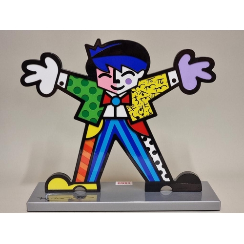 1550 - Romero Britto, 'Big Hug', a limited edition iron and enamel figure, 28cm high, with certification.... 