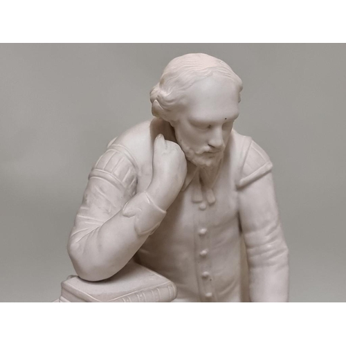 1580 - A Parian ware figure of William Shakespeare, 30.5cm high, (s.d.).