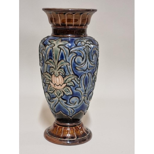 1582 - A Doulton Lambeth stoneware vase, 22.5cm high.