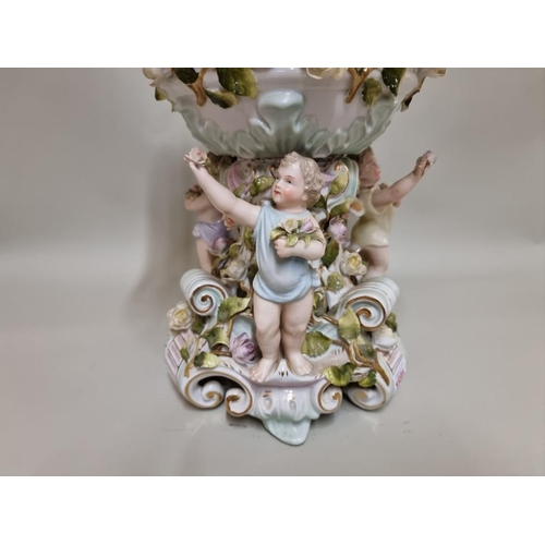 1591 - A Continental porcelain figural centrepiece, 31.5cm high. 