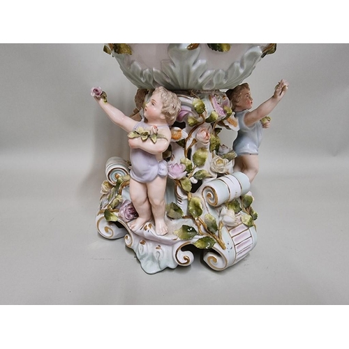 1591 - A Continental porcelain figural centrepiece, 31.5cm high. 