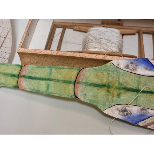 1634 - An antique Chinese tissue paper dragonfly kite, in simulated book box, inscribed 'China Export ... 