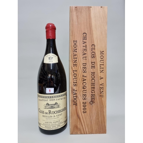 1 - A 300cl jeroboam bottle of Moulin a Vent Clos de Rochegres, 2003, Louis Jadot, in owc. (1)... 