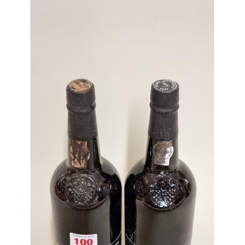 100 - Two 75cl bottles of Fonesca's Finest 1977 vintage port. (2)