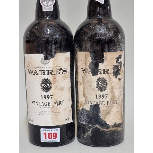 109 - Two 75cl bottles of Warre's Vintage Port, 1997. (2)