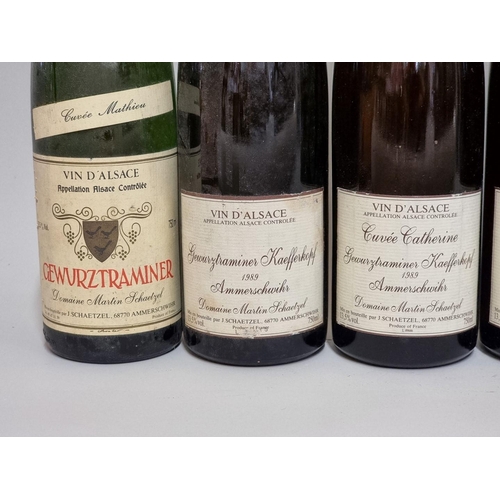 112 - Five 75cl bottles of Gewurztraminer Kaefferkopf, 1989, M Schaetzel; together with a 75cl bottle... 