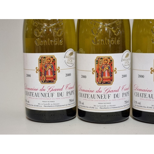 117 - Three 75cl bottles of Chateauneuf du Pape blanc, 2000, Domaine du Grand Tinel. (3)... 