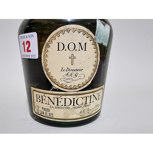 12 - A 23 3/4 fl.oz. bottle of DOM Benedictine liqueur, circa 1960s/70s bottling.