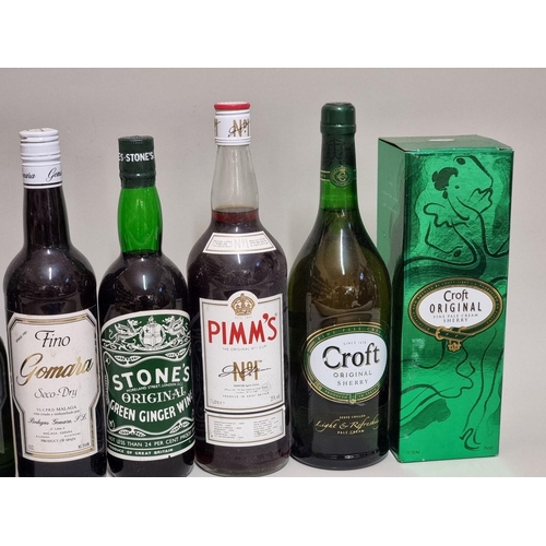 124 - A 75cl bottle of Blandy's 'Duke of Clarence' Madeira; together with two bottles of Croft sherry; a b... 