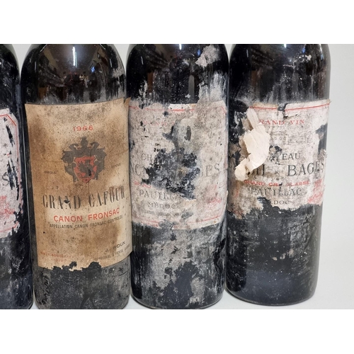 128 - Four 73cl bottles of Chateau Lynch Bages, Pauillac, 1973; together with a bottle of Grand Cafour Can... 