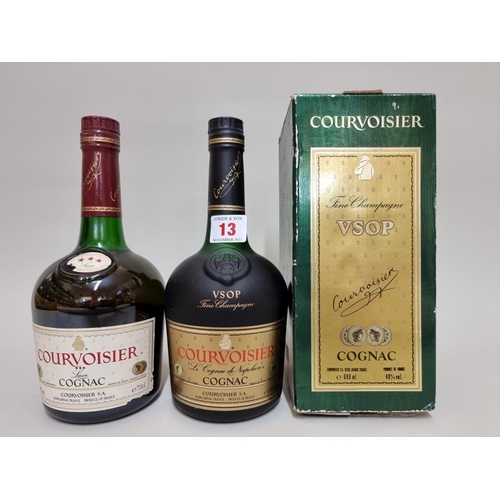 13 - Two 70cl bottles of Courvoisier, comprising: VSOP fine champagne, in oc; and three star Luxe. (2)... 