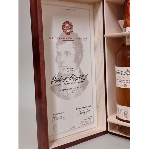 136 - A 70cl bottle of Isle of Arran 'Robert Burns' whisky, bottle no 1169, with certificate, in owc.... 