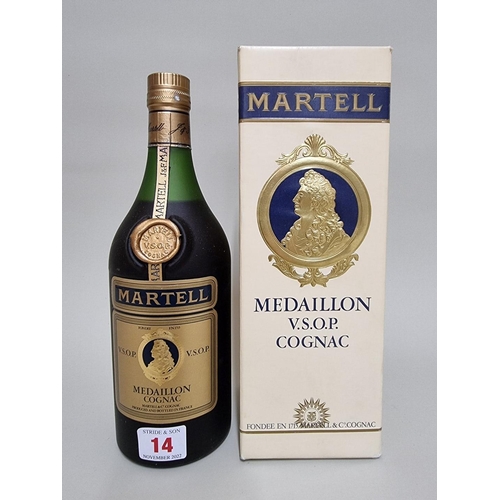 14 - A bottle of Martell 'Medaillon' VSOP Cognac, 1970s bottling, in oc.