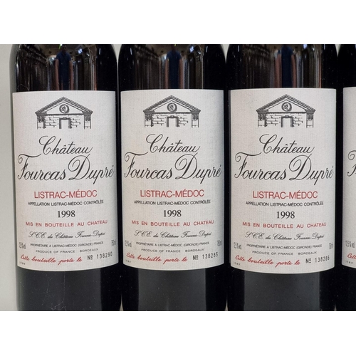 158 - Six 75cl bottles of Chateau Fourcas Dupre, 1998, Cru Bourgeois Listrac. (6)