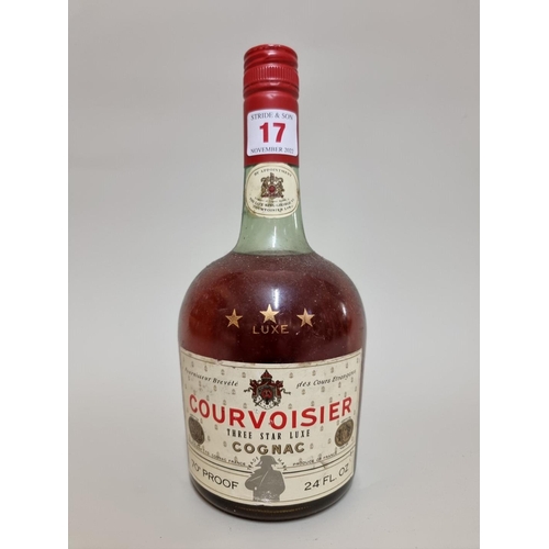 17 - A 24 fl.oz. bottle of Courvoisier Three Star Luxe cognac, 1960s/70s bottling.