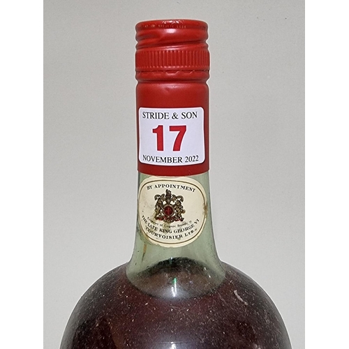 17 - A 24 fl.oz. bottle of Courvoisier Three Star Luxe cognac, 1960s/70s bottling.