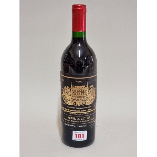 181 - A 75cl bottle of Chateau Palmer, 1989, Margaux. (1)