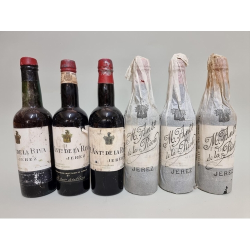 36 - Six half bottles of Oloroso Viejisimo Sherry, Antonio de la Riva, 1940s bottling. (6)... 