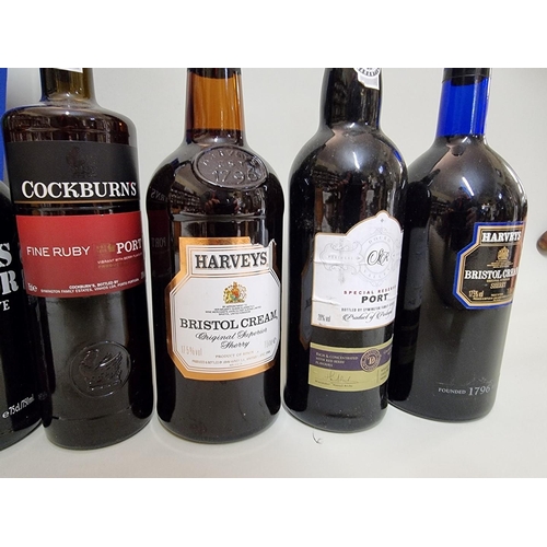 37 - A collection of port, sherry and similar, to include: a 75cl Warre's Warrior Finest Reserve; a 50cl ... 