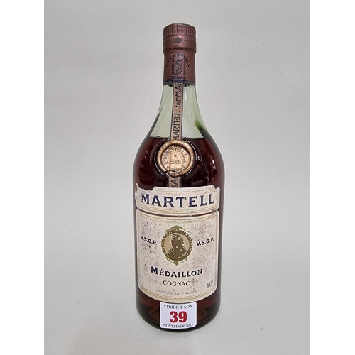 39 - A bottle of Martell 'Medaillon' VSOP Cognac, probably 1960s bottling.