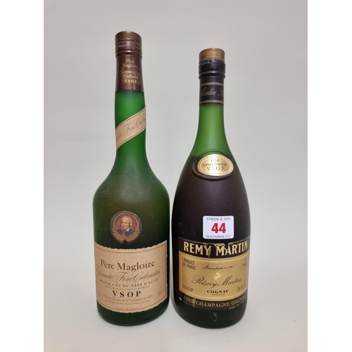 44 - A 24fl.oz. bottle of Remy Martin VSOP cognac; together with a 70cl bottle of Pere Magloire VSOP calv... 