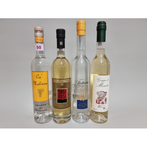 50 - Four 50cl bottles of Grappa. (4)