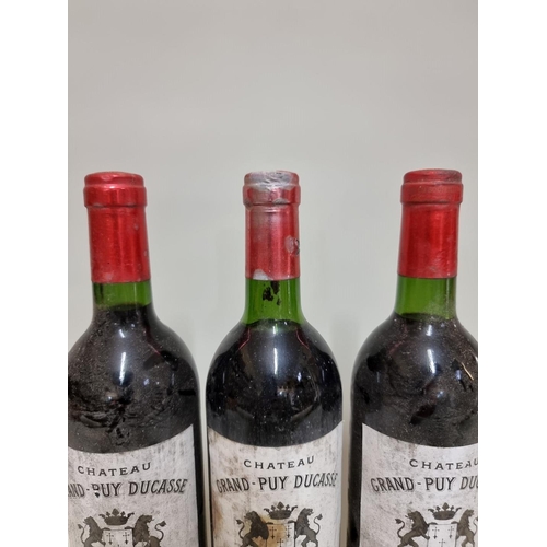 52 - Three 75cl bottle of Chateau Grand-Puy Ducasse, Pauillac, 1982. (3)