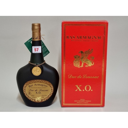 57 - A 70cl bottle of Duc de Loussac XO armagnac, in oc.